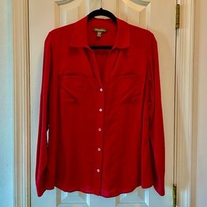 Tommy Bahama Red Silk Blouse